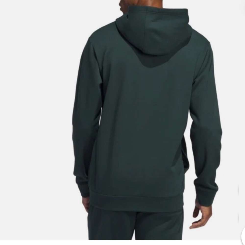 Adidas Men's Dark Green Hoodie Sweatshirt w Zipper Pocket Size L - Picture 6 of 7